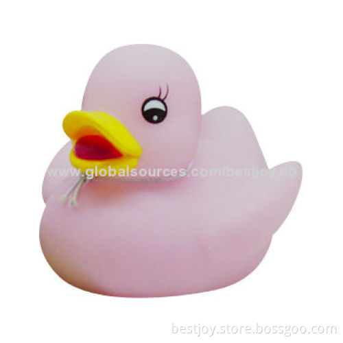 Pink Color Latex Duck Toy with CE, RoHS Marks, for Bath Toys